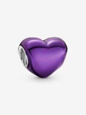 Pandora Metallic Purple Heart Charm